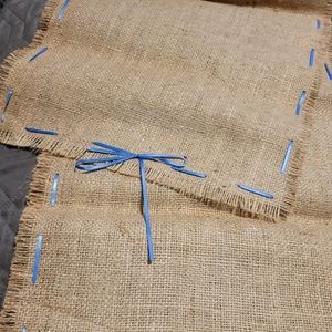 Farmhouse Burlap long table runner, 8 feet